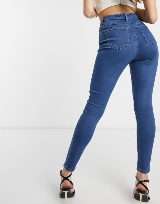 ASOS DESIGN Ridley – Niebieskie dopasowane jeansy z podwyższonym stanem, 2 z 4