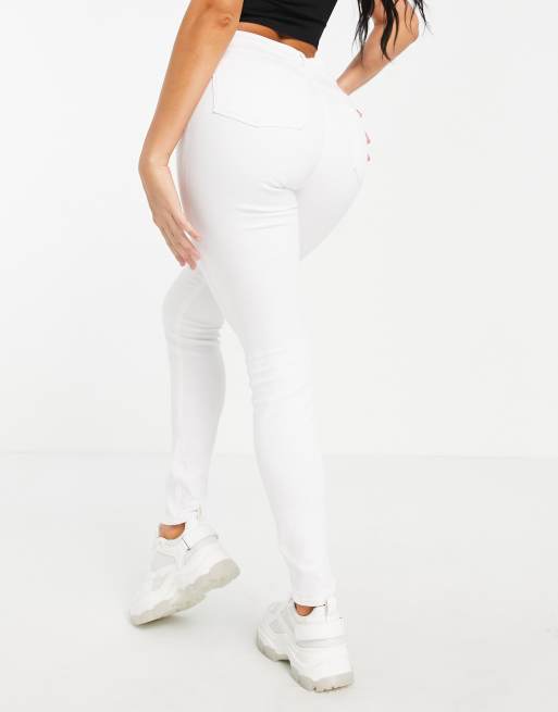 ASOS DESIGN – Ridley – Optiskt vita skinny jeans med hög midja, 2 av 4