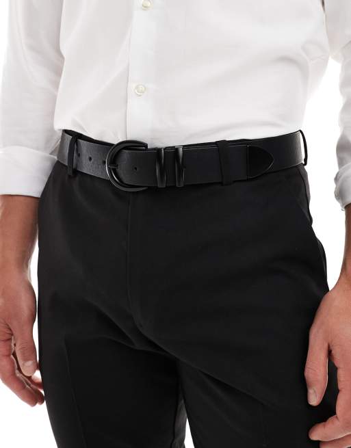 ASOS DESIGN - Riem met dubbele lusjes in zwart