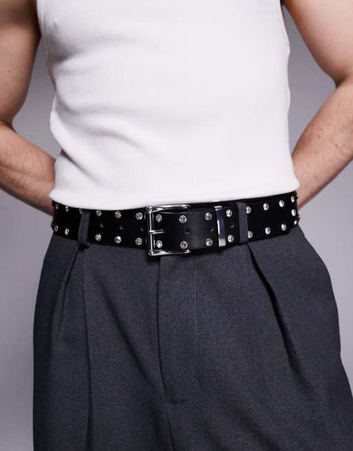 ASOS DESIGN - Riem met studs in zwart