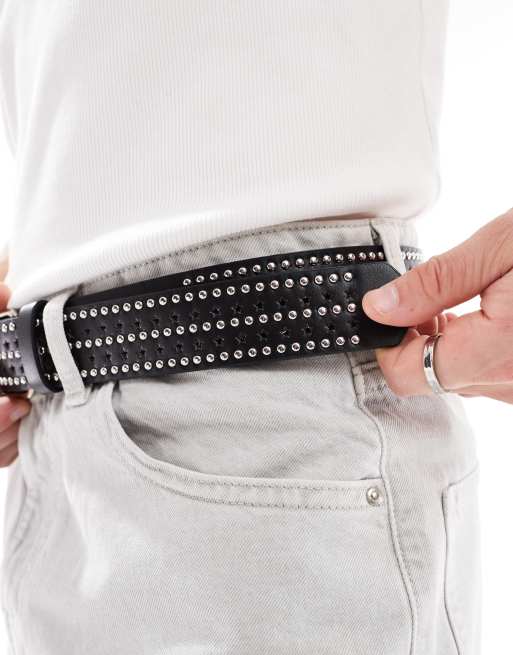 ASOS DESIGN - Riem met studs in zwart, 3 van 3