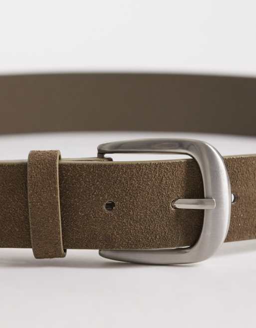 ASOS DESIGN - Riem van echt suède in kaki, 2 van 3