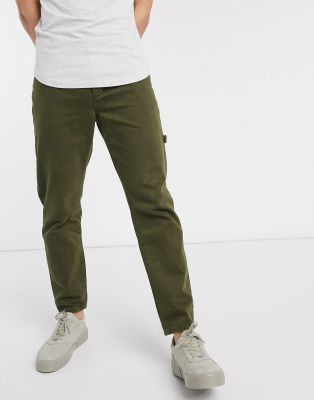 tapered khaki jeans