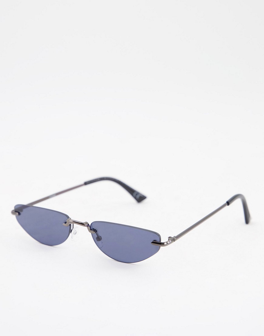 ASOS DESIGN rimless fashion glasses in silver with smoke lens