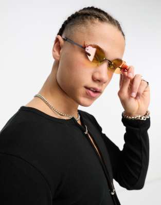 rimless fashion sunglasses