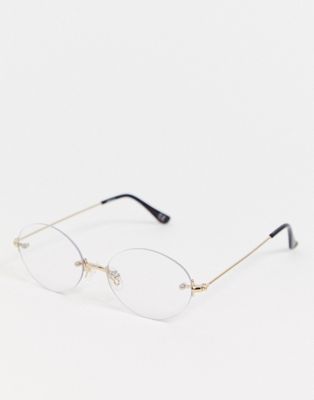 rimless clear lens glasses