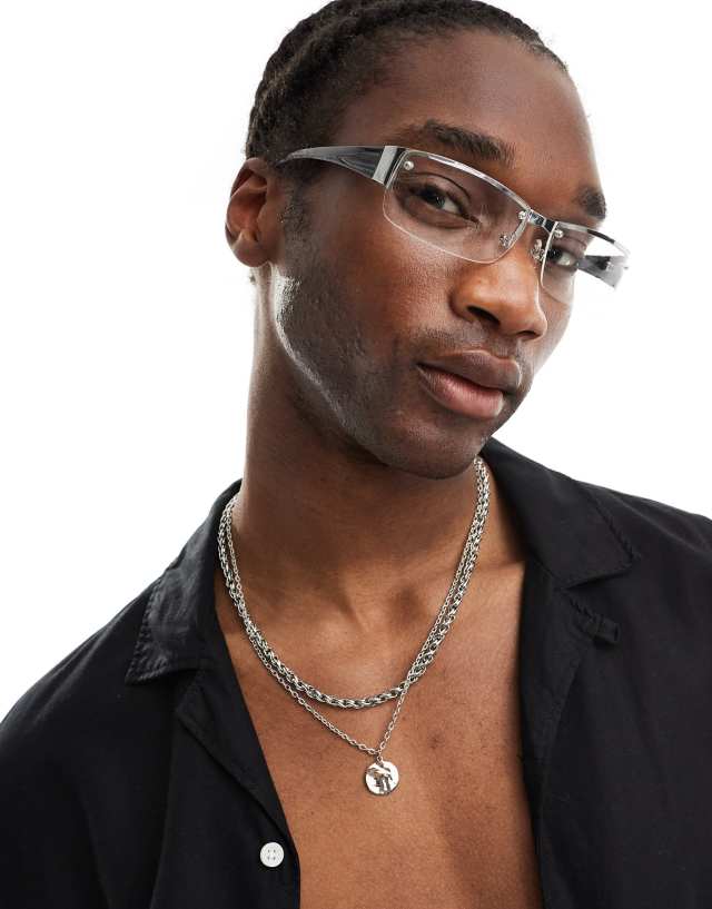 ASOS DESIGN - rimless sunglasses with clear lens