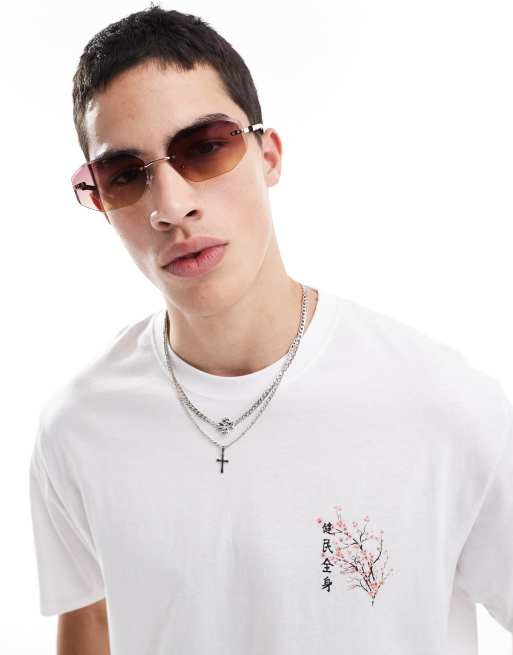 ASOS DESIGN rimless sunglasses with purple gradient  metal silver frame, 3 of 3