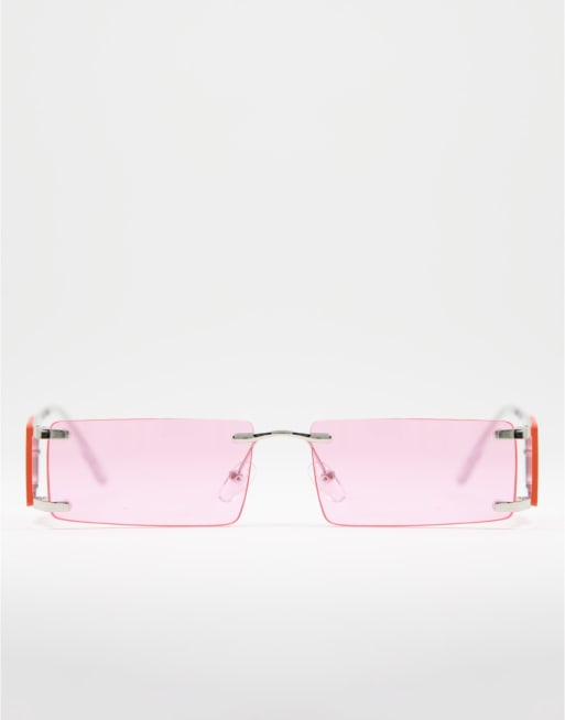 Pink cheap rimless glasses