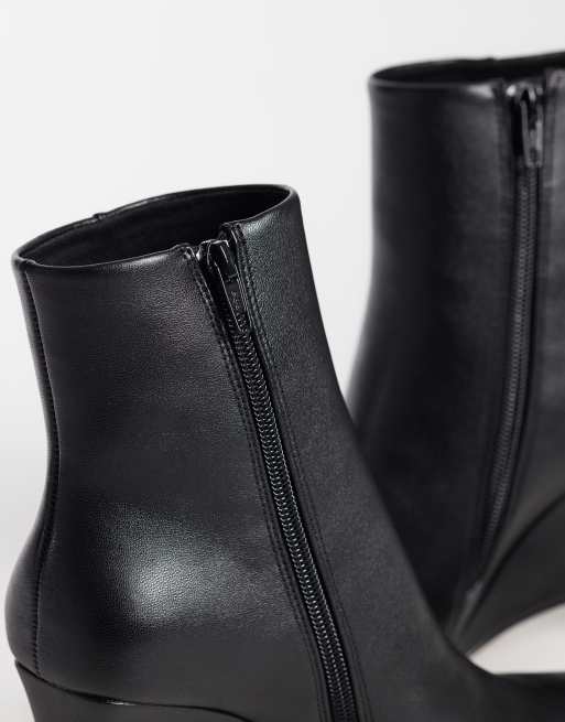 ASOS DESIGN Rin wedge ankle boots in black, 3 of 4
