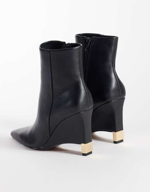 ASOS DESIGN Rin wedge ankle boots in black, 4 of 4