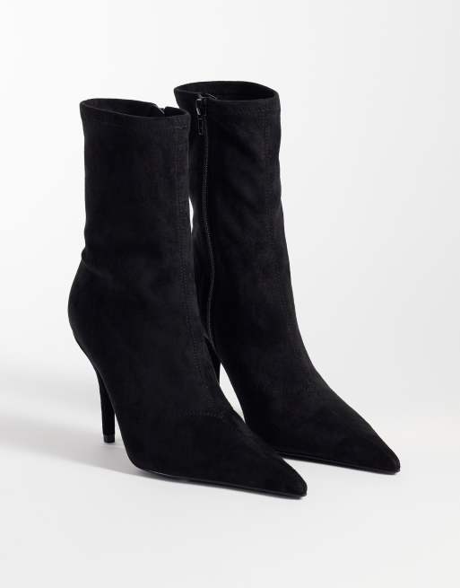 ASOS DESIGN Rina high stiletto sock ankle boots in black, 2 of 4