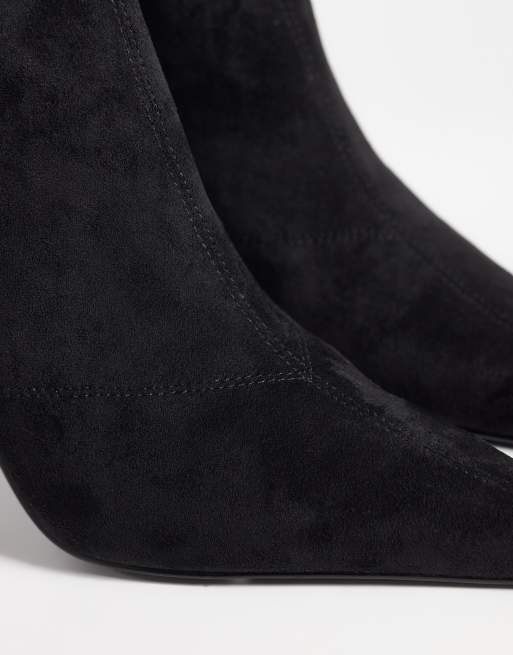 ASOS DESIGN Rina high stiletto sock ankle boots in black, 3 of 4