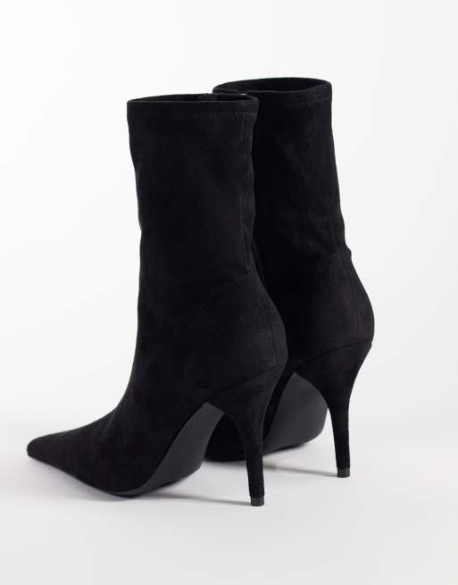 ASOS DESIGN Rina high stiletto sock ankle boots in black, 4 of 4
