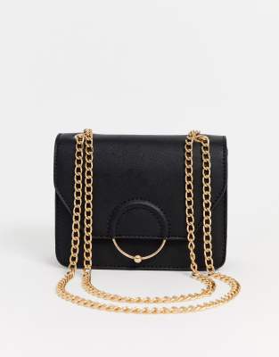 black cross bag with chain