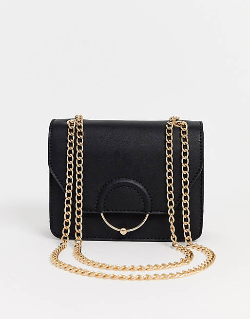 ASOS DESIGN ring and ball cross body bag with interchangeable chain strap