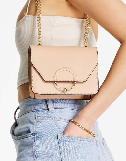 ASOS DESIGN ring and ball cross body bag with interchangeable chain strap