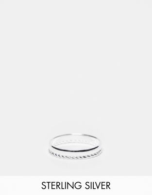 FhyzicsShops DESIGN – Ring aus silberfarbenem Sterlingsilber mit Seildesign