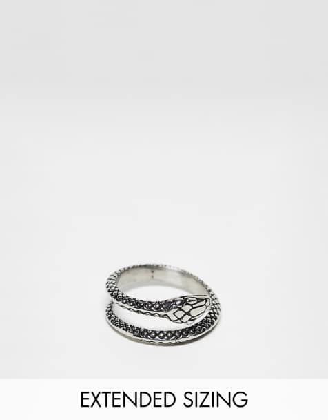 ASOS DESIGN – Ring aus wasserfestem Edelstahl in polierter Silberoptik im Schlangendesign - view 1