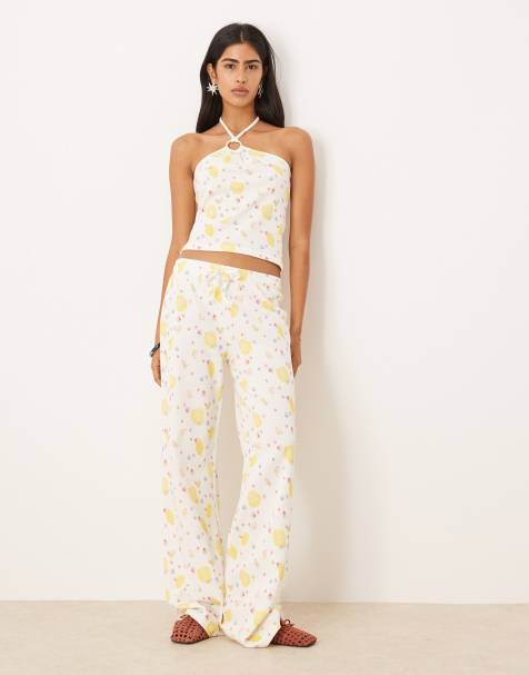 ASOS DESIGN ring detail set in lemon ditsy print - view 1