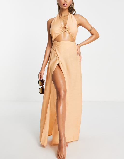 Split maxi beach store dress