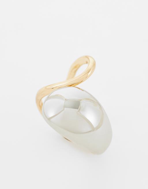 ASOS DESIGN – Ring i blandad metall med omlottdesign, 2 av 3