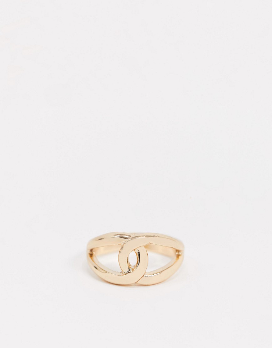 ASOS DESIGN ring in linked design in gold tone