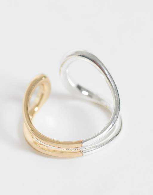 ASOS DESIGN ring in mixed silver and gold tone, 2 of 3