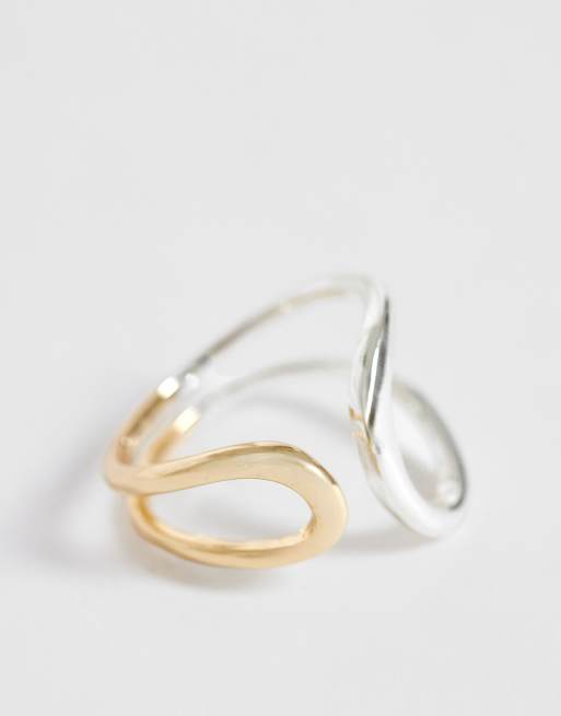 ASOS DESIGN ring in mixed silver and gold tone, 3 of 3