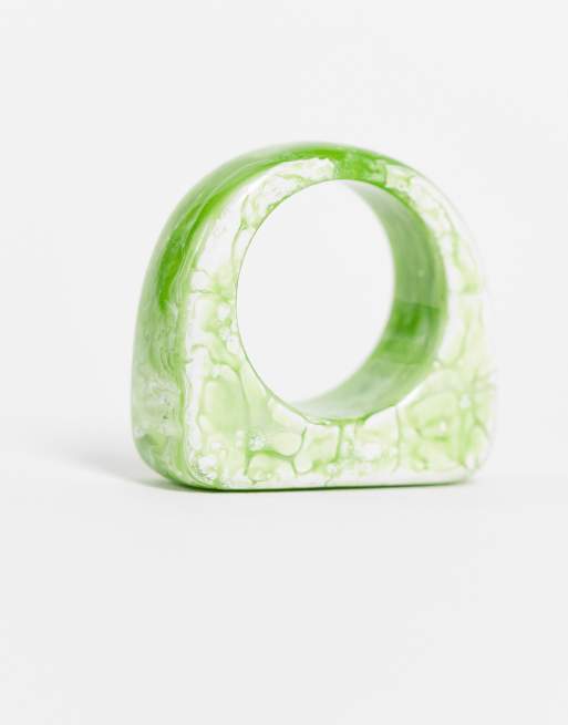 Green hot sale marble ring