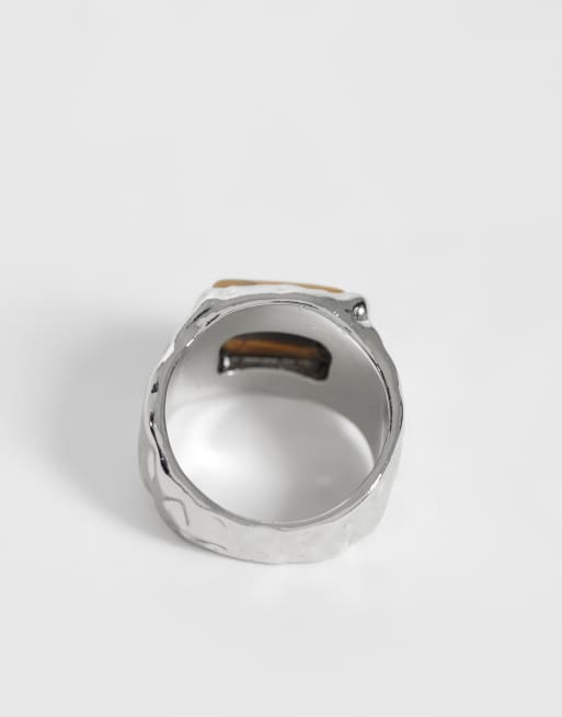 ASOS DESIGN Ring in Silber mit Tigerauge-Optik, 2 von 3