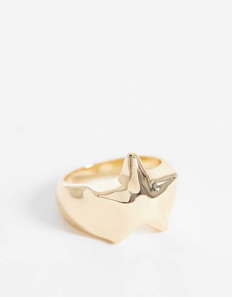 ASOS DESIGN ring med stjärnmotiv i guldton - view 1
