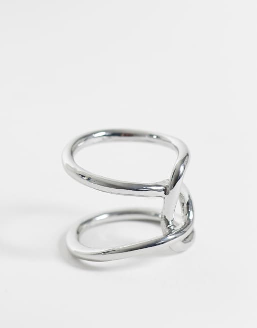 ASOS DESIGN ring med tråddesign i silverton, 3 av 3