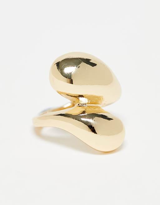 ASOS DESIGN - Ring met dik omwikkeld gesmolten ontwerp in goudkleur, 2 van 4