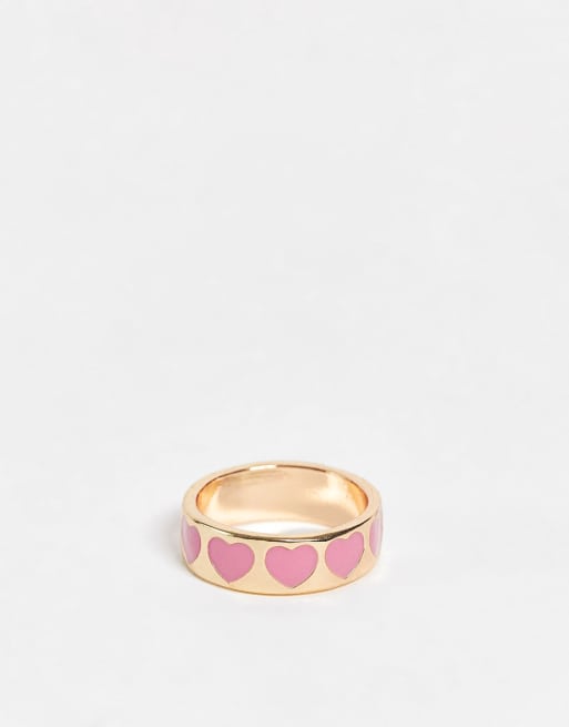 ASOS DESIGN - Ring met email hartontwerp in goudkleur
