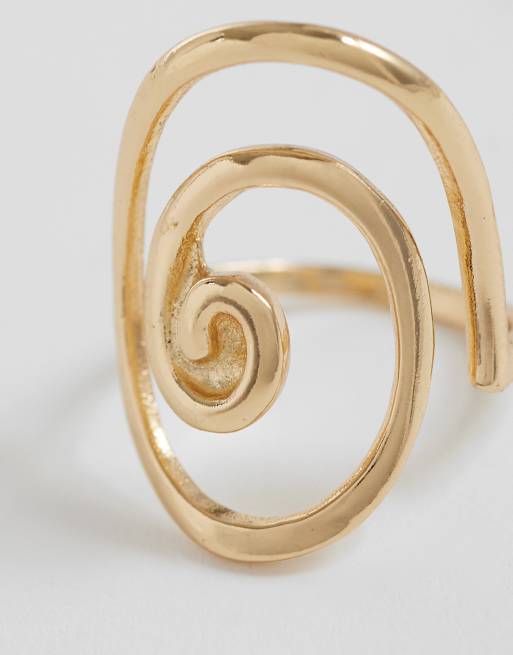 ASOS DESIGN - Ring met gedraaid detail in goudkleur, 2 van 3