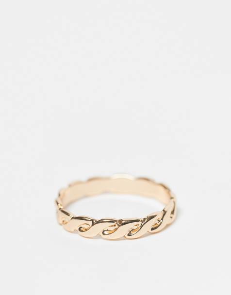 ASOS DESIGN - Ring met geweven design in goud - view 1