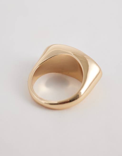 ASOS DESIGN - Ring met horizontale doorzichtige steen in goudkleur, 2 van 3