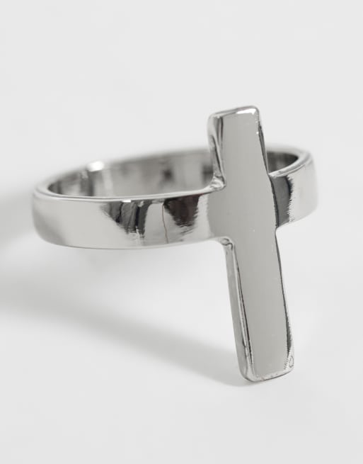 ASOS DESIGN ring met kruis in zilver, 3 van 3