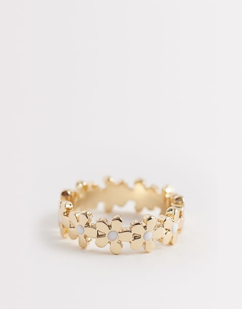 ASOS DESIGN - Ring met mini bloemenontwerp in goudkleur - view 1
