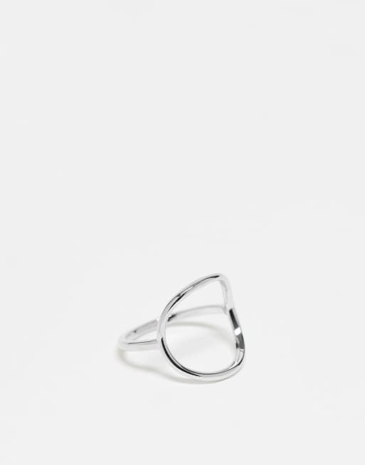 ASOS DESIGN - Ring met open cirkelvormig ontwerp in zilverkleur