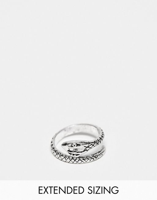 FhyzicsShops DESIGN - Ring met slang eromheen in gepolijst zilver