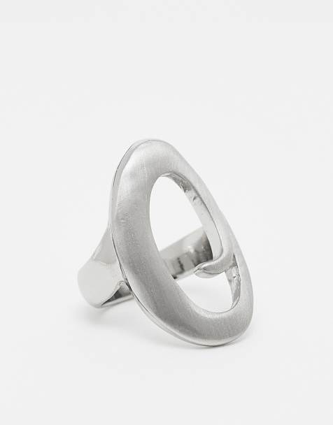 ASOS DESIGN - Ring met statement draaidesign in zilverkleur - view 1