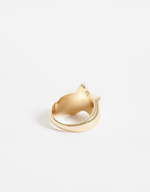 ASOS DESIGN ring met sterdesign in gesmolten goudkleur, 3 van 3