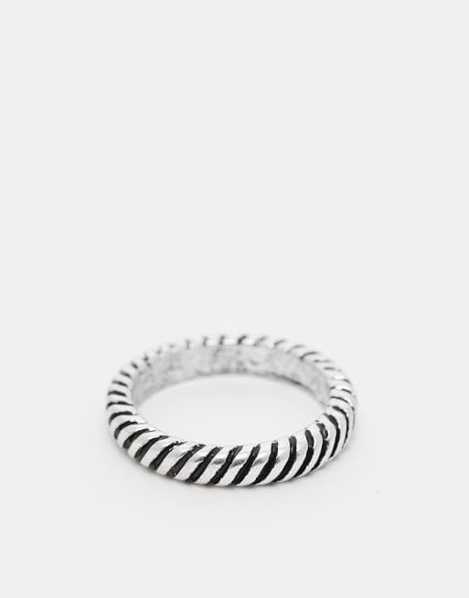 ASOS DESIGN - Ring met touwontwerp in zilverkleur