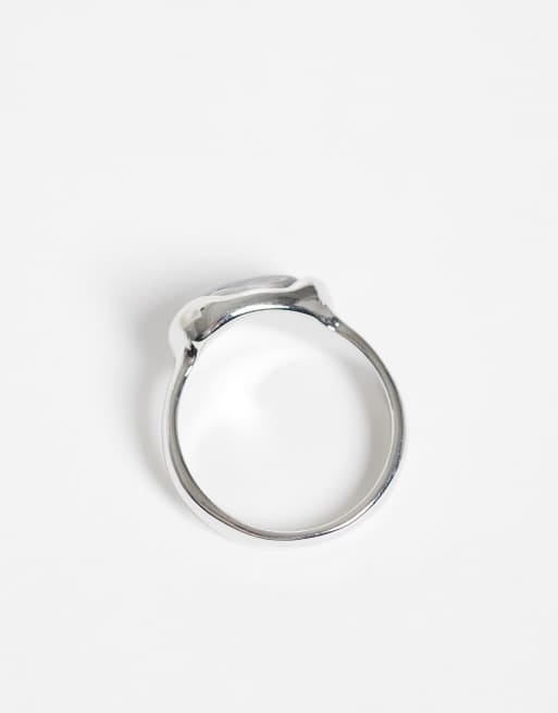 ASOS DESIGN ring met transparante steenzetting in zilverkleur, 3 van 3
