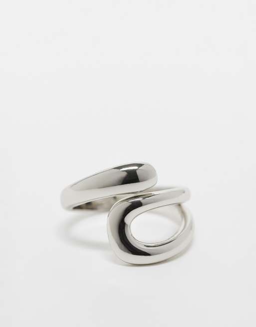 ASOS DESIGN - Ring met wikkelontwerp in zilverkleur