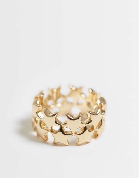 ASOS DESIGN Ring mit gestapeltem Stern-Detail in Goldoptik - view 1