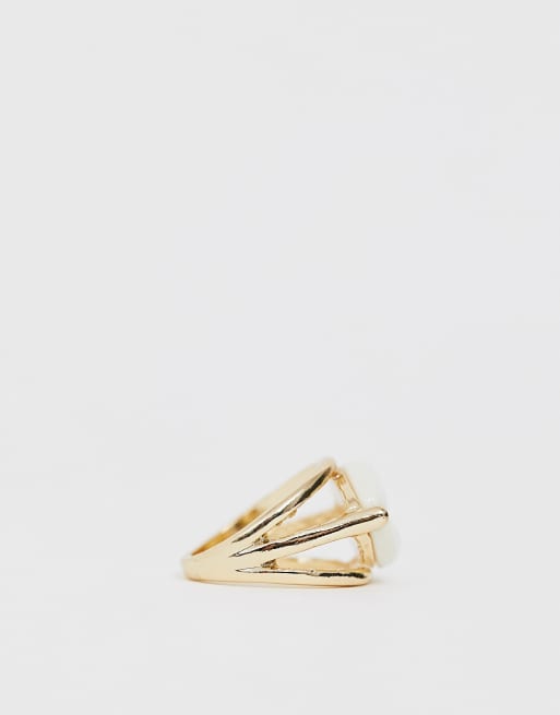 ASOS DESIGN – Ring mit Muschel-Design in Gold, 2 von 4