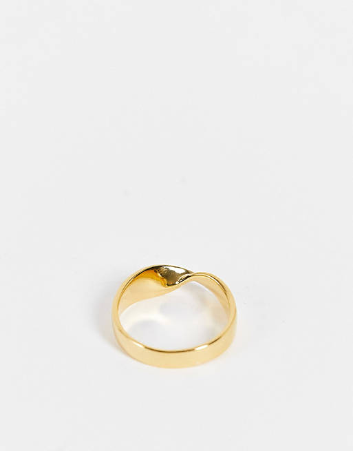 ASOS Ring Met Gedraaid Design Verguld Met 14k in het Metallic Dames Sieraden voor voor Ringen voor 
